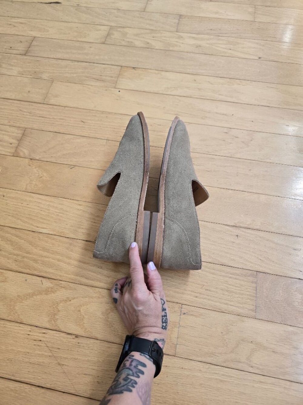 Tecovas | Venetian Taupe Suede Minimalist Quiet Luxury Loafers | Mens 7.5 - Picture 8 of 10